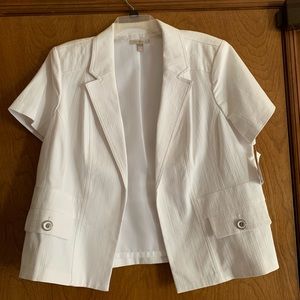Roz & Ali White Short Sleeved Jacket/Blazer